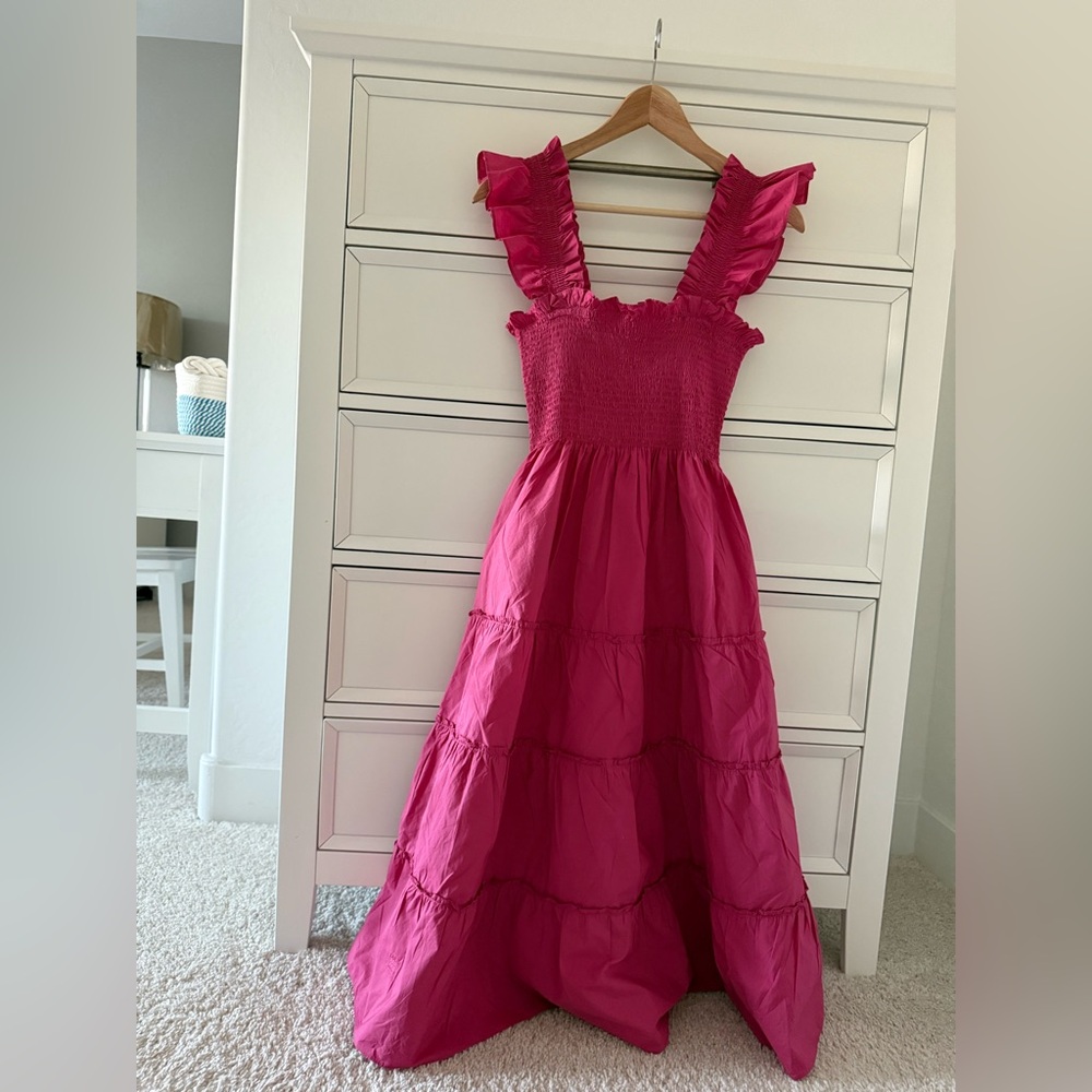 Hill House Ellie Nap Dress Lipstick Pink Cotton Size XS
